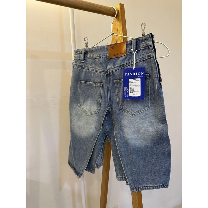 蘿絲車庫：全新 美式復古洗白仿舊 高腰半身裙 牛仔雙層A字裙-細節圖6