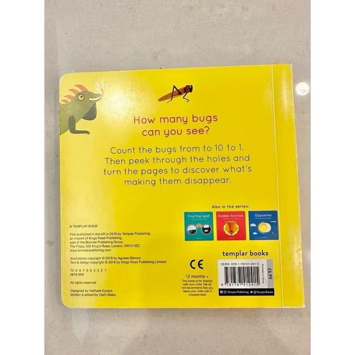 蘿絲車庫：二手 英文兒童繪本 How many bugs?蟲蟲🐛硬頁原文翻翻書 數字數數-細節圖5