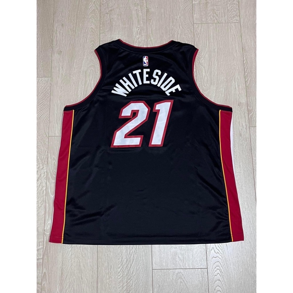 NIKE Miami Heat 邁阿密熱火 Hassan Whiteside 白邊 經典版球衣 3XL-細節圖2