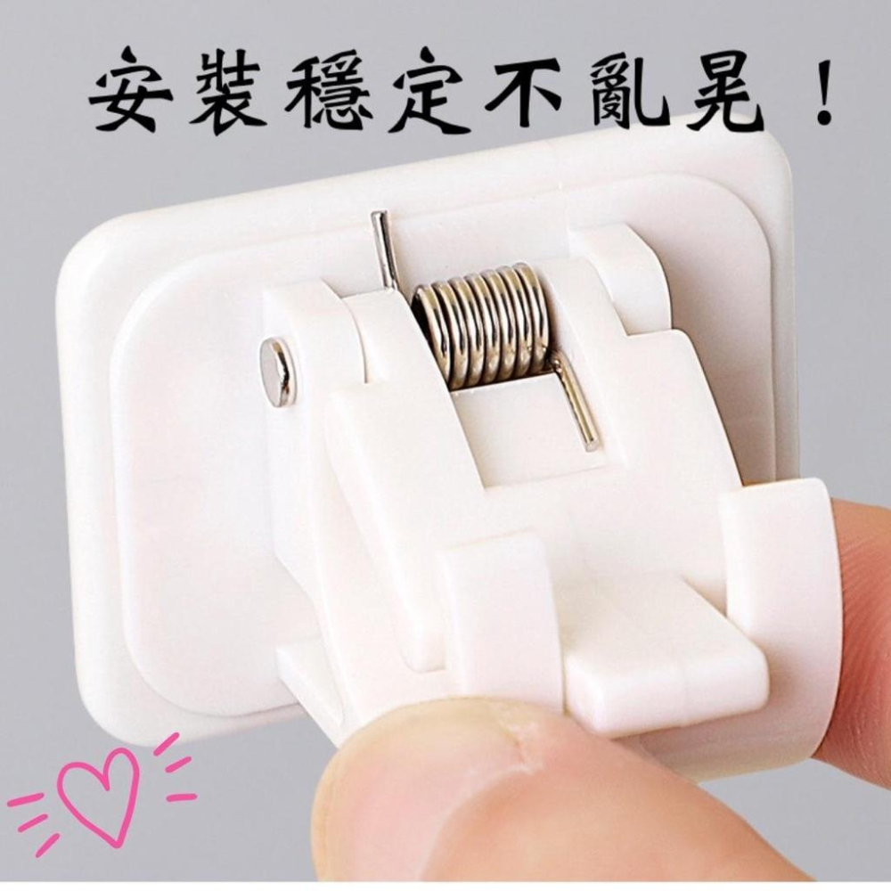 (台灣現貨/台灣賣家/品質把關) 免打孔伸縮桿掛鉤 門簾桿/窗簾桿夾固定器 免打孔黏貼式支架夾 伸縮桿無痕掛鉤固定夾-細節圖2
