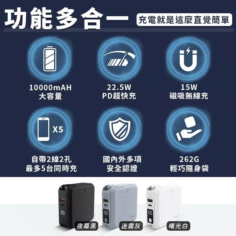 💖樂福科技💖 LaPO 五合一多功能行動電源 無線充 22.5W 萬能充 限量奶茶色 現貨供應 當天出貨-細節圖2
