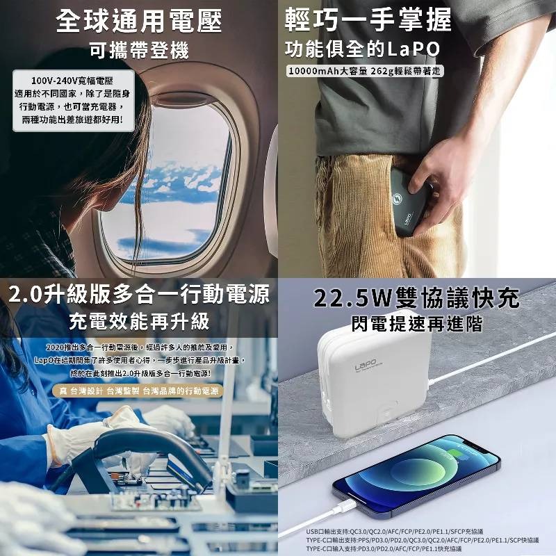 💖樂福科技💖 LaPO 五合一多功能行動電源 無線充 22.5W 萬能充 限量奶茶色 現貨供應 當天出貨-細節圖5