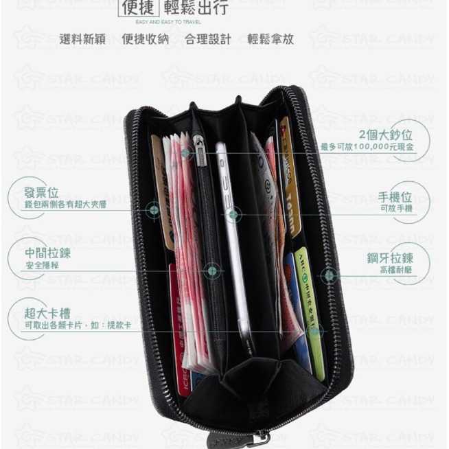 💖樂福科技💖 牛津布長夾 送禮盒 長夾手拿包 可放5.5吋手機 手機包 長夾 錢包 手拿包 零錢包 男夾-細節圖5