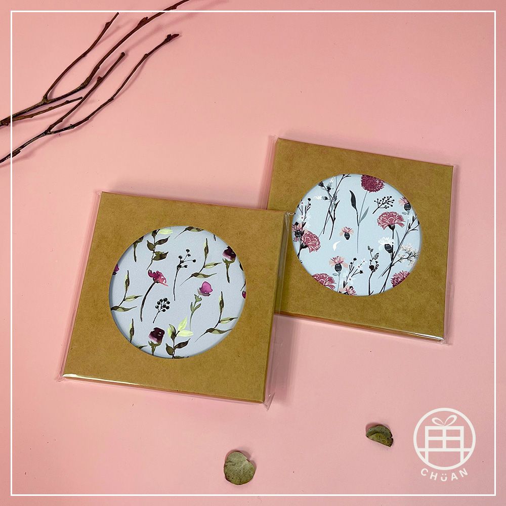 【獨家款-水彩花與葉】花兒 葉子 康乃馨 萬用禮品 陶瓷吸水杯墊 婚禮小物 桌上禮 位上禮 抽獎禮 伴娘禮 交換禮物-細節圖2
