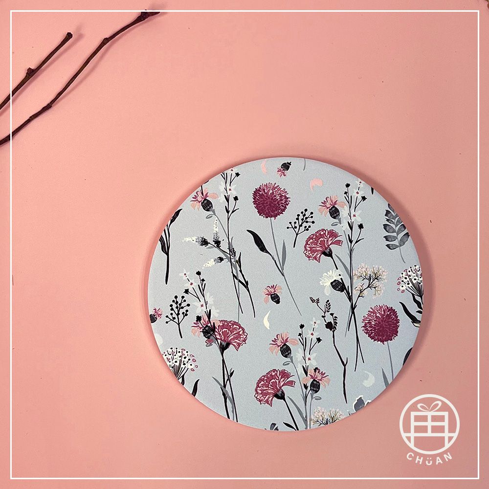 【獨家款-水彩花與葉】花兒 葉子 康乃馨 萬用禮品 陶瓷吸水杯墊 婚禮小物 桌上禮 位上禮 抽獎禮 伴娘禮 交換禮物-細節圖5