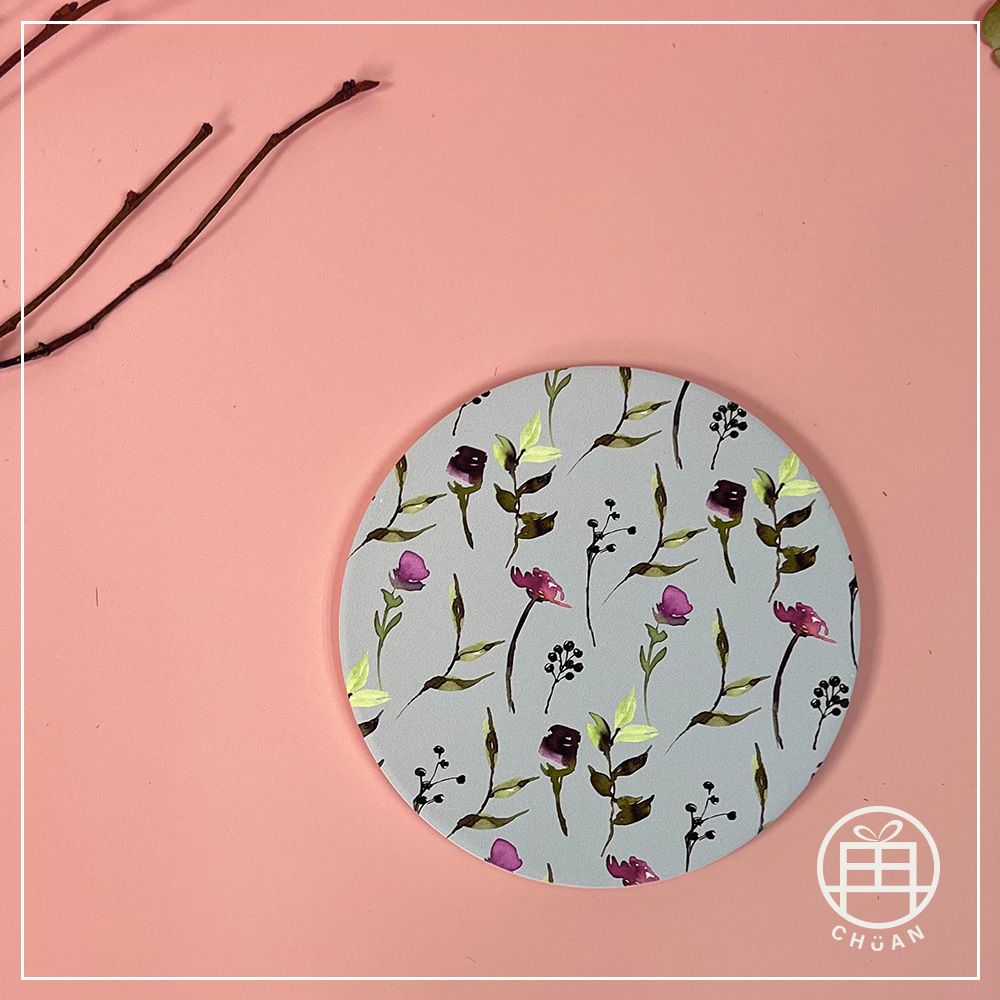 【獨家款-水彩花與葉】花兒 葉子 康乃馨 萬用禮品 陶瓷吸水杯墊 婚禮小物 桌上禮 位上禮 抽獎禮 伴娘禮 交換禮物-細節圖8