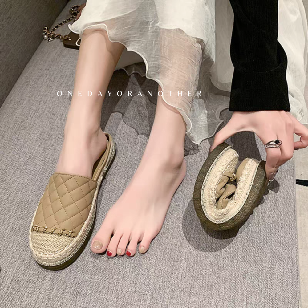 韓國東大門 小白鞋 編織 草編 麻邊 呢子拼色 軟底 久站必備 白鞋 懶人鞋 休閒鞋 平底鞋漁夫鞋 小香風 D281-細節圖3