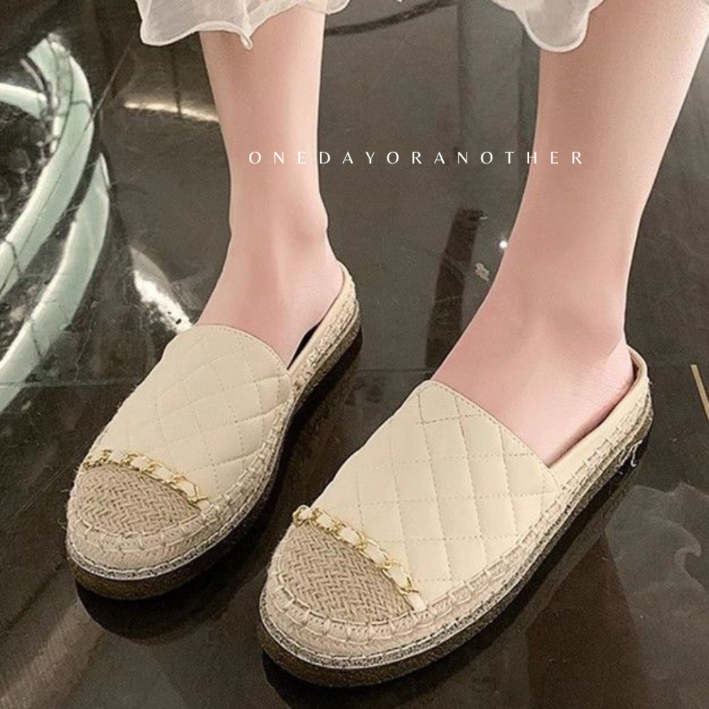 韓國東大門 小白鞋 編織 草編 麻邊 呢子拼色 軟底 久站必備 白鞋 懶人鞋 休閒鞋 平底鞋漁夫鞋 小香風 D281-細節圖7