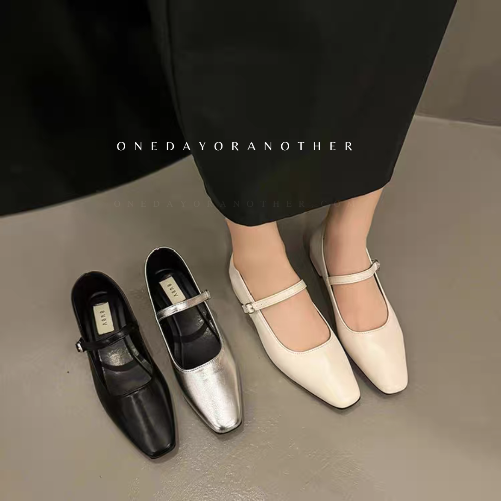 軟皮革瑪莉珍鞋 復古低跟包鞋 粗跟一字扣瑪莉珍鞋 平底低跟鞋 韓版包頭鞋 伴娘鞋 夏日新款淺口單鞋 韓版簡約DD-11-細節圖3