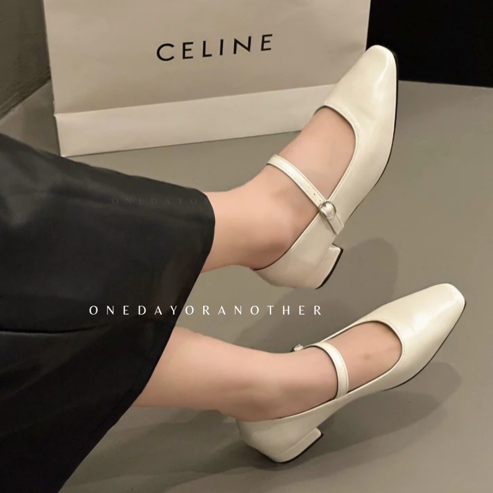 軟皮革瑪莉珍鞋 復古低跟包鞋 粗跟一字扣瑪莉珍鞋 平底低跟鞋 韓版包頭鞋 伴娘鞋 夏日新款淺口單鞋 韓版簡約DD-11-細節圖5