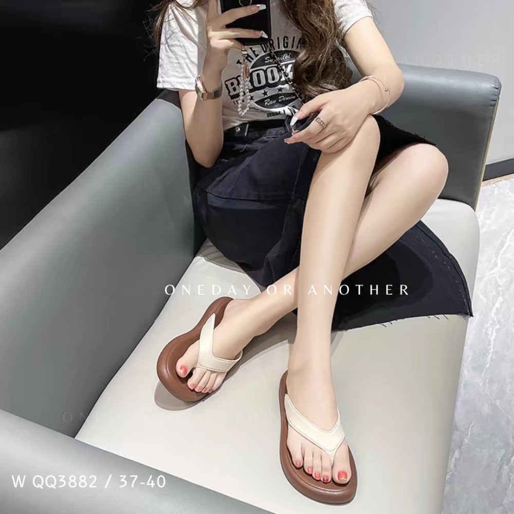 全防水♥️厚底夾腳拖鞋 防水止滑 人字拖 夾腳拖 沙灘鞋 人字拖鞋 女生拖鞋 厚底人字拖 外出拖鞋 人字拖鞋QQ3882-細節圖2