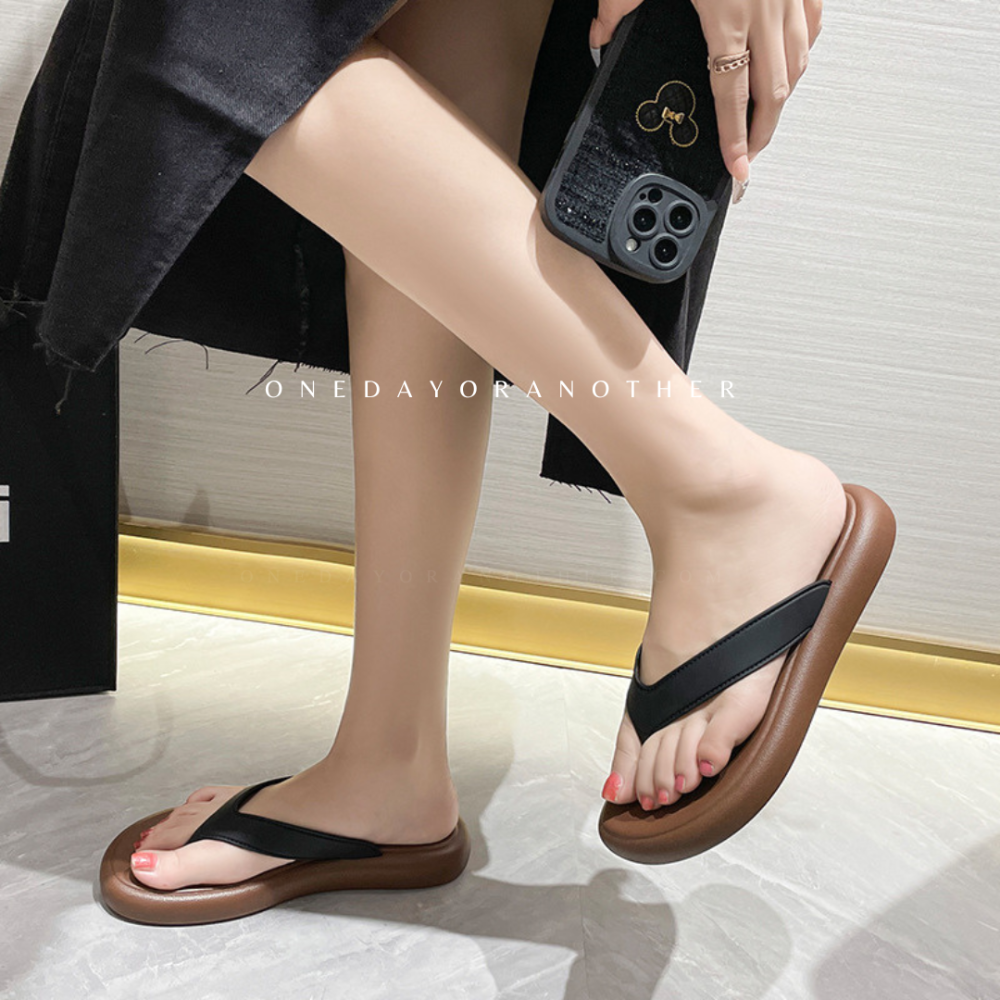 全防水♥️厚底夾腳拖鞋 防水止滑 人字拖 夾腳拖 沙灘鞋 人字拖鞋 女生拖鞋 厚底人字拖 外出拖鞋 人字拖鞋QQ3882-細節圖5