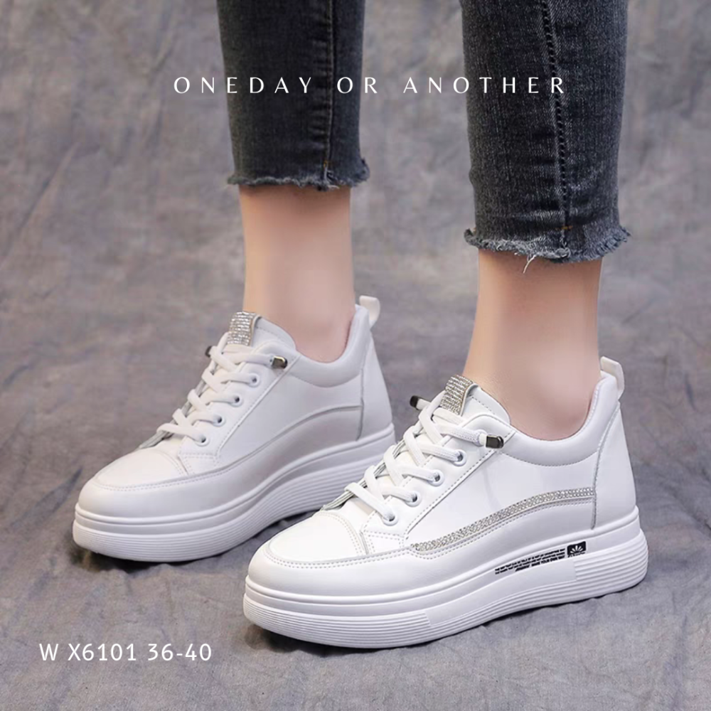 現貨♥️台灣出貨 免綁鞋帶 百搭內增高厚底小白鞋 內增高 厚底鞋 休閒鞋 綁帶小白鞋 超纖柔軟舒適 老爹鞋 X6101-細節圖2