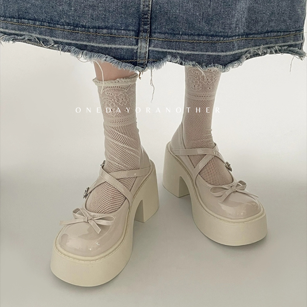 Jennie同款♥️韓國東大門 蝴蝶結 軟皮革 復古 溫柔 厚底鞋 增高 學院風 設計款 芭蕾舞鞋 瑪麗珍鞋 D5566-細節圖10