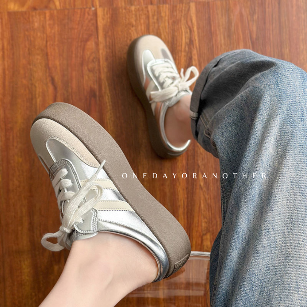 大尺碼36-42 穆勒鞋 餅乾鞋 穆勒德訓鞋 復古鞋 阿甘鞋 軟底 小白鞋 休閒鞋 懶人鞋 半拖 復古百搭D5759-細節圖9