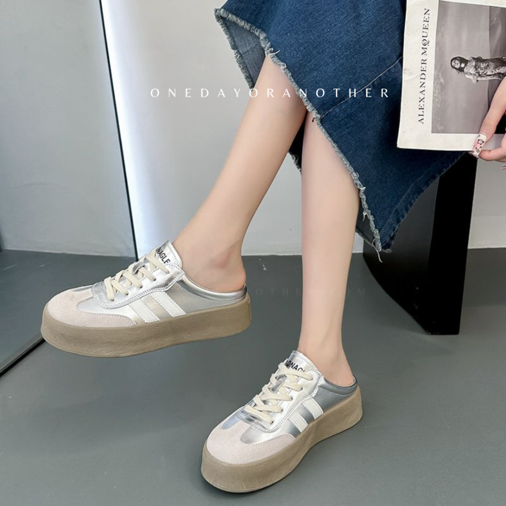 大尺碼36-42 穆勒鞋 餅乾鞋 穆勒德訓鞋 復古鞋 阿甘鞋 軟底 小白鞋 休閒鞋 懶人鞋 半拖 復古百搭D5759-細節圖10