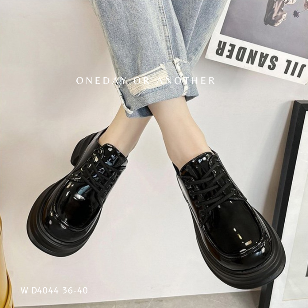 素面厚底高跟小皮鞋 厚底繫帶小皮鞋 厚底綁帶小皮鞋 皮鞋 高跟綁帶皮鞋 高跟皮鞋 英倫風樂福鞋 黑色包鞋 學生D4033-細節圖9