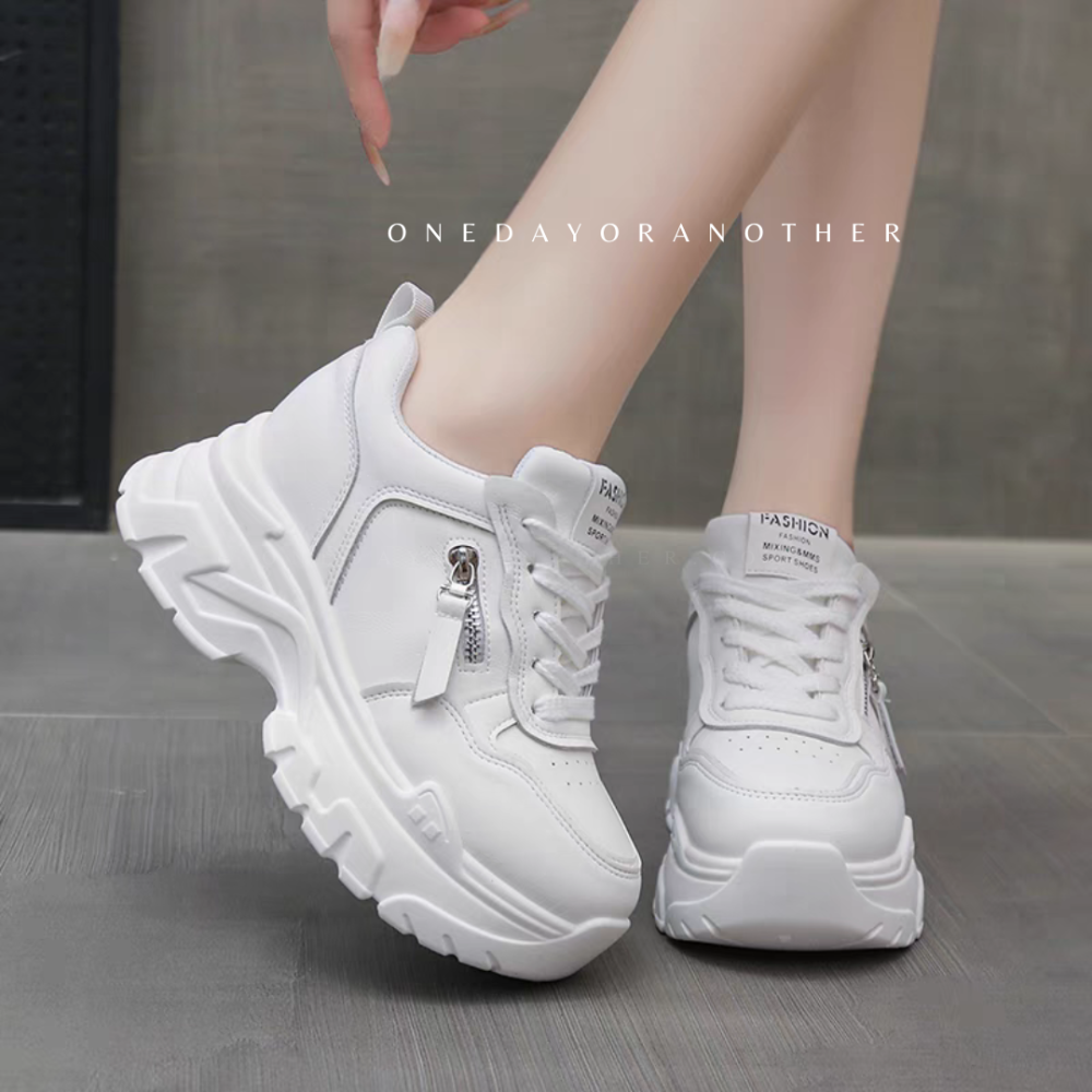 大長腿必備隱形內增高厚底老爹鞋 厚底鞋 增高鞋 老爹鞋 休閒鞋 運動鞋 7.5cm厚底內增老爹鞋 休閒鞋小白鞋 3010-細節圖4