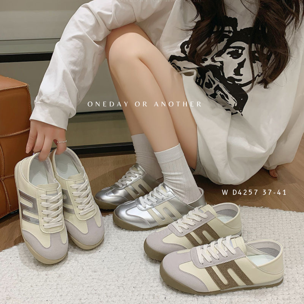 後跟可踩♥️韓版復古德訓鞋 美式復古阿甘鞋 運動休閒鞋 舒適透氣 平底鞋 休閒鞋 D4257-細節圖2