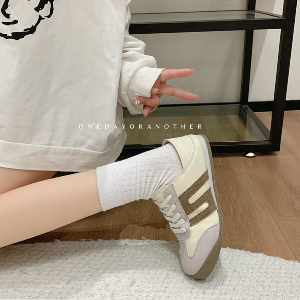 後跟可踩♥️韓版復古德訓鞋 美式復古阿甘鞋 運動休閒鞋 舒適透氣 平底鞋 休閒鞋 D4257-細節圖3