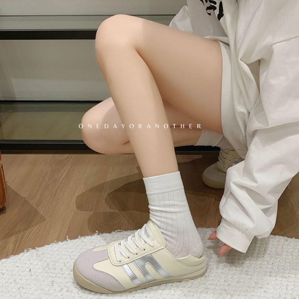 後跟可踩♥️韓版復古德訓鞋 美式復古阿甘鞋 運動休閒鞋 舒適透氣 平底鞋 休閒鞋 D4257-細節圖4