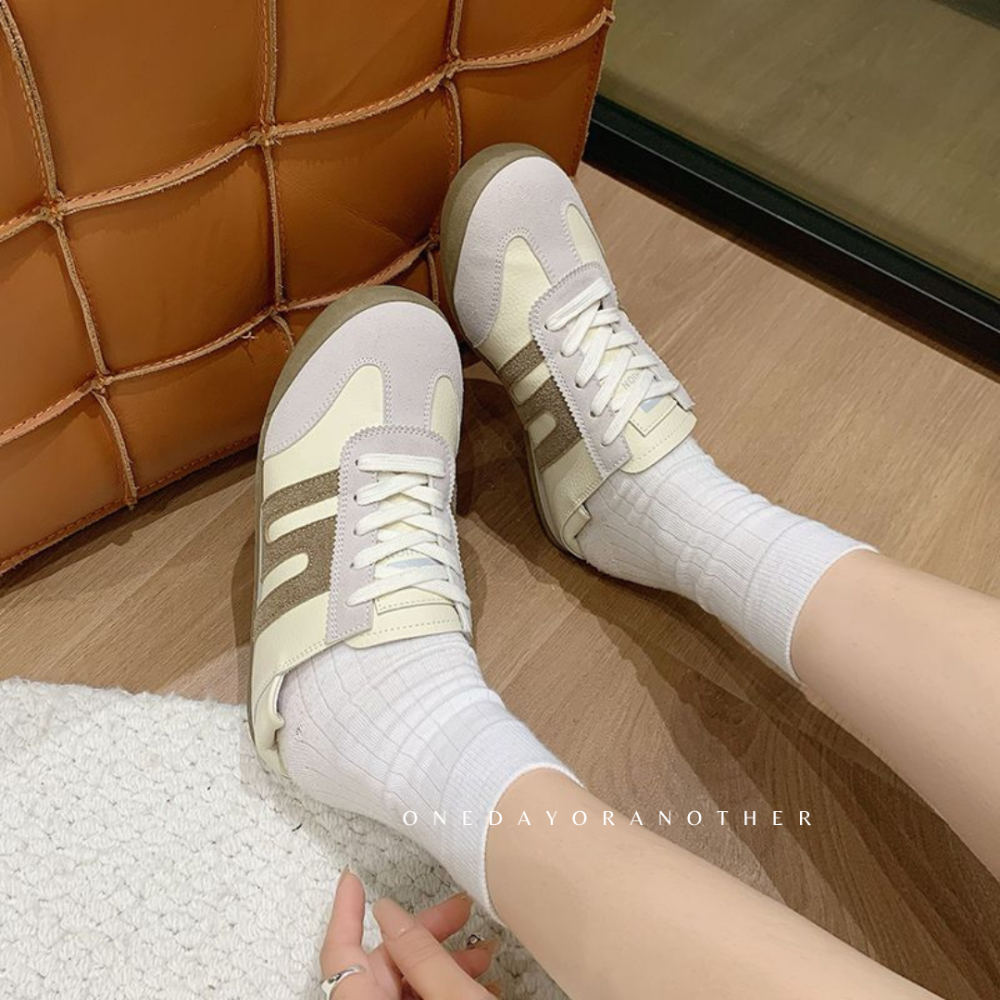 後跟可踩♥️韓版復古德訓鞋 美式復古阿甘鞋 運動休閒鞋 舒適透氣 平底鞋 休閒鞋 D4257-細節圖5