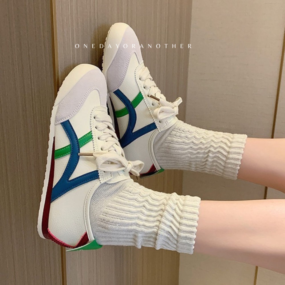 大尺碼 經典 復古 麂皮拼接 皮革 米底 虎爪紋 舒適透氣 防滑耐磨 一腳蹬 休閒鞋 平底鞋 低幫 板鞋 D3234顏色-細節圖3