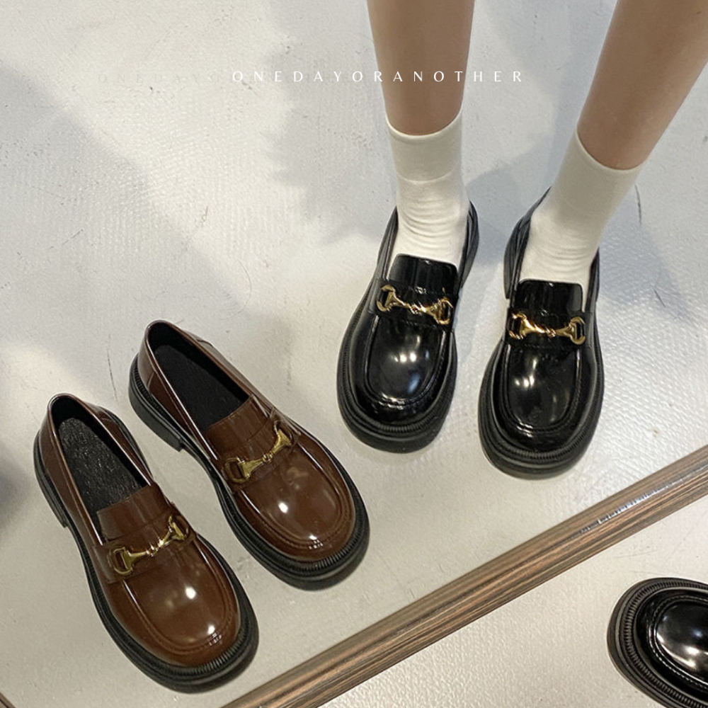 大尺碼36-42 粗跟小皮鞋 皮鞋 厚底鞋 大粗跟厚底 休閒鞋 方頭紳士鞋 復古英倫風 牛津鞋 上班鞋 包鞋 D319-細節圖4