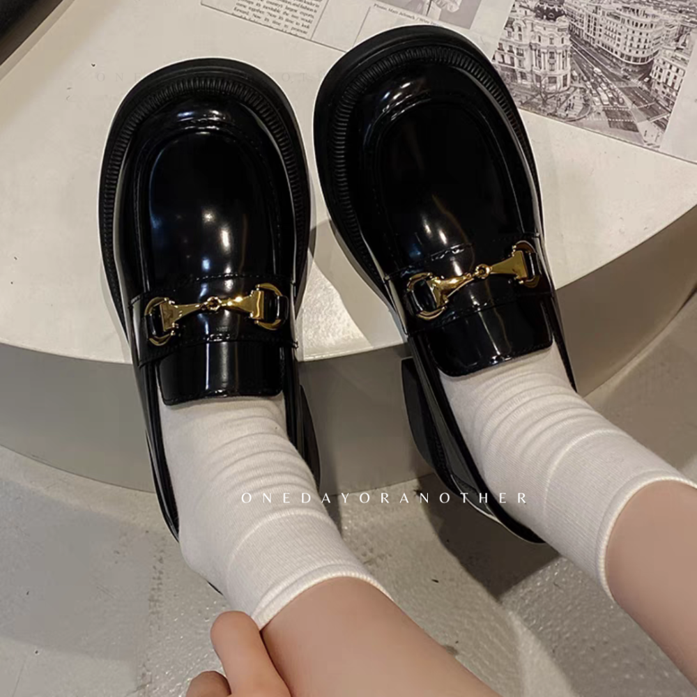 大尺碼36-42 粗跟小皮鞋 皮鞋 厚底鞋 大粗跟厚底 休閒鞋 方頭紳士鞋 復古英倫風 牛津鞋 上班鞋 包鞋 D319-細節圖8