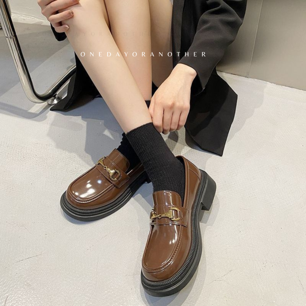 大尺碼36-42 粗跟小皮鞋 皮鞋 厚底鞋 大粗跟厚底 休閒鞋 方頭紳士鞋 復古英倫風 牛津鞋 上班鞋 包鞋 D319-細節圖9