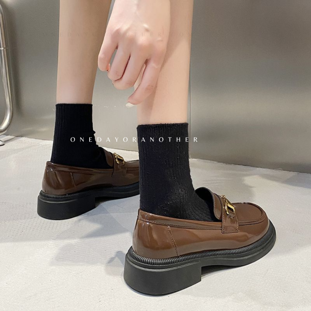 大尺碼36-42 粗跟小皮鞋 皮鞋 厚底鞋 大粗跟厚底 休閒鞋 方頭紳士鞋 復古英倫風 牛津鞋 上班鞋 包鞋 D319-細節圖10