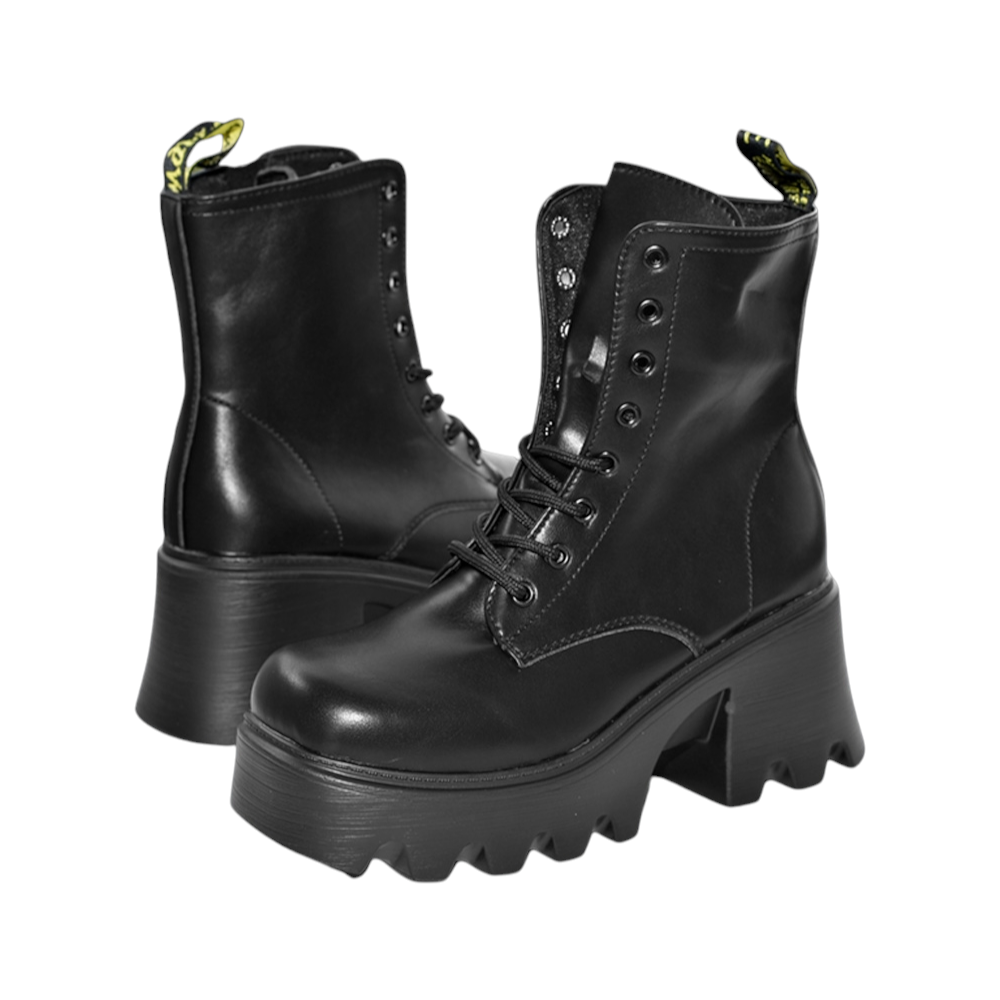 厚底側拉鍊馬丁靴 綁帶短靴 綁帶厚底靴 綁帶短靴 高跟綁帶短靴 厚底綁帶短靴 短靴子 增高靴 英倫風 機車靴D9789-規格圖5