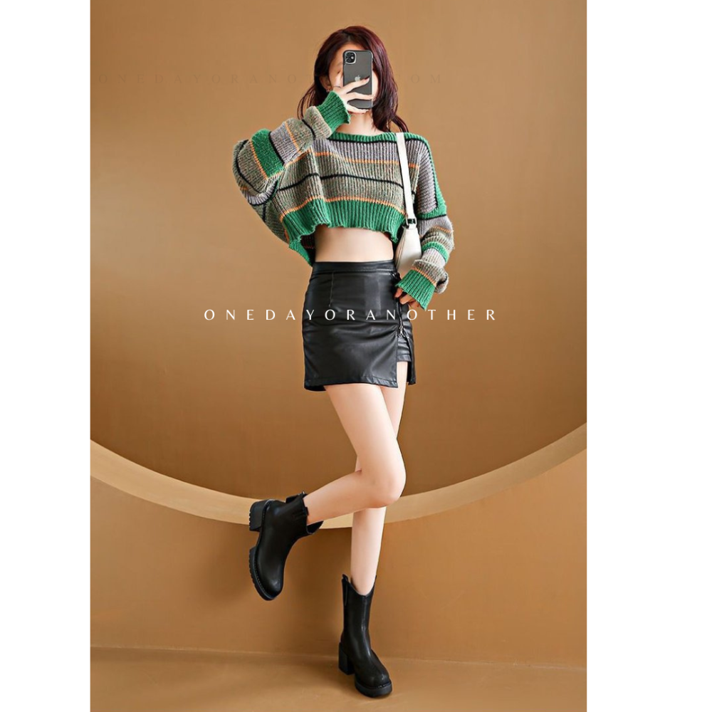 素面V口中筒馬丁靴 厚底粗跟短靴 厚底短靴 踝靴 韓版靴 瘦瘦靴 切爾西靴 英倫靴 硬挺皮 後拉鍊 復古靴 D712-細節圖4