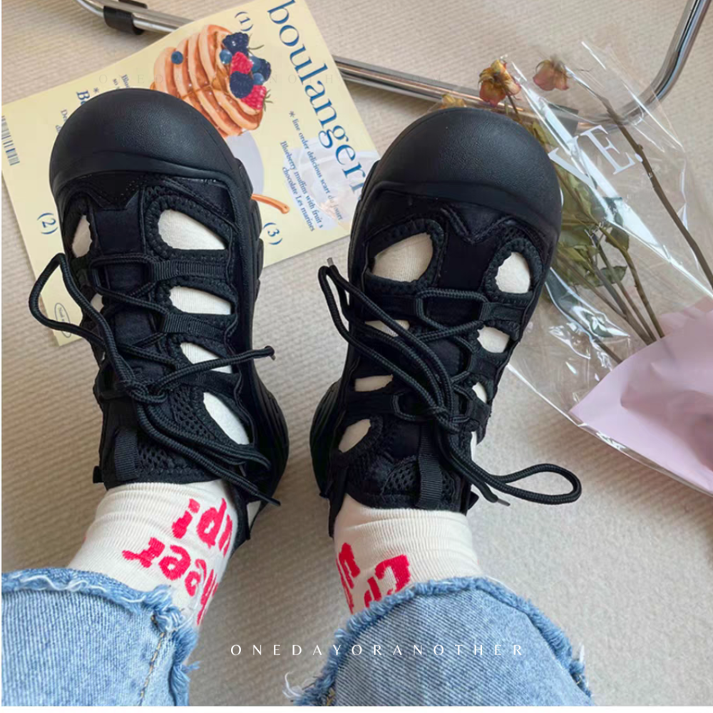 現貨 繃帶涼鞋 繃帶鞋 涼鞋 登山鞋 戶外涼鞋 包鞋 編織鞋 洞洞鞋 透氣 羅馬涼鞋 懶人鞋 沙灘鞋 防滑 D007-細節圖3