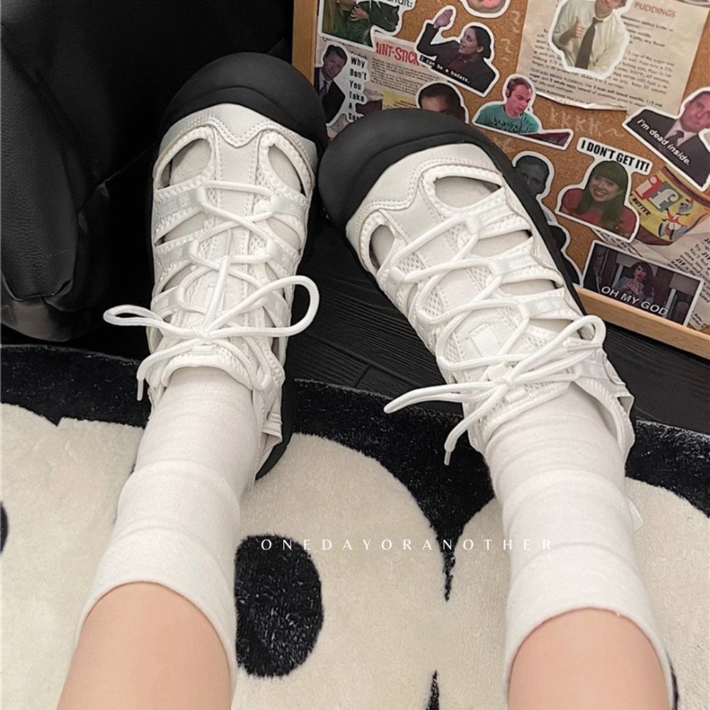 現貨 繃帶涼鞋 繃帶鞋 涼鞋 登山鞋 戶外涼鞋 包鞋 編織鞋 洞洞鞋 透氣 羅馬涼鞋 懶人鞋 沙灘鞋 防滑 D007-細節圖4