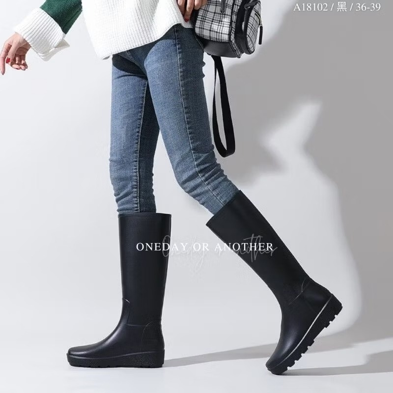 全防水❤韓版長靴 圓頭 雨鞋 高筒 長靴 長筒 靴子 韓國靴 素面 馬靴 騎士靴 粗跟馬靴 雪地靴 防潑水長靴 #102-細節圖2