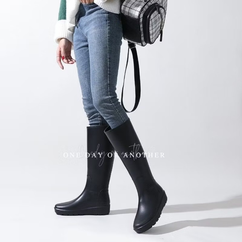 全防水❤韓版長靴 圓頭 雨鞋 高筒 長靴 長筒 靴子 韓國靴 素面 馬靴 騎士靴 粗跟馬靴 雪地靴 防潑水長靴 #102-細節圖3