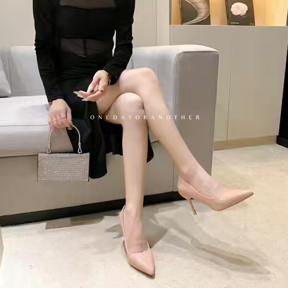現貨大尺碼尖頭高跟鞋 細跟高跟鞋 高跟涼鞋 婚鞋 黑色高跟鞋 淺口高跟鞋 性感顯瘦夜店鞋 新娘鞋 職場OL 5905-細節圖7
