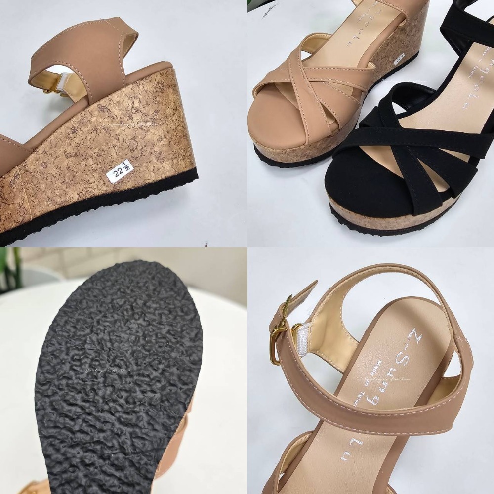 MIT台灣手工鞋 交叉一字帶簍空扣帶涼鞋 鬆糕涼鞋 厚底交叉 厚底涼鞋 厚底拖鞋 楔形涼鞋 高跟涼鞋 坡跟涼鞋 303-細節圖9