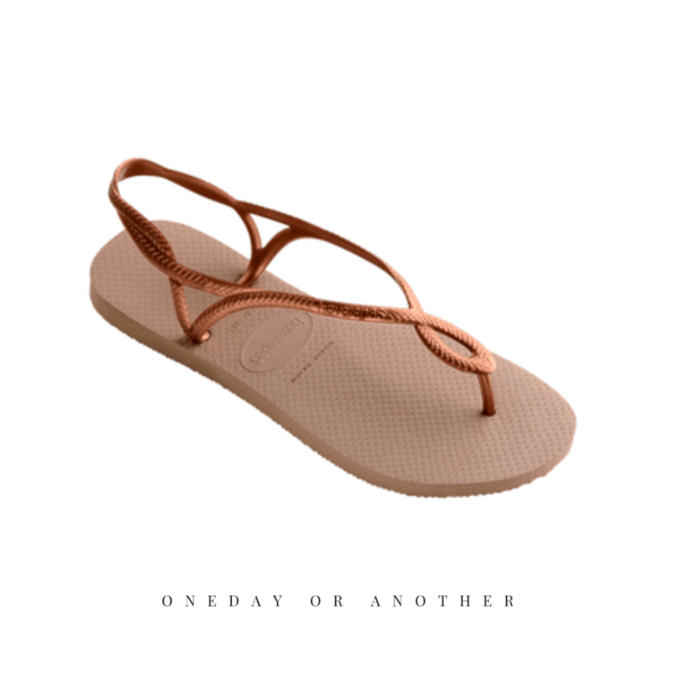 Havaianas哈瓦仕 Luna 涼鞋 拖鞋 防水涼鞋 粉色 玫瑰金 女款 麻花涼鞋 防水 防滑 基本款4147063-規格圖1