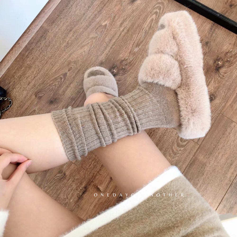 韓國同款🧦秋冬保暖羊毛堆堆襪 長襪 膝上襪 堆堆襪 保暖襪 長襪女 可愛襪子 襪子 過膝襪 長腿襪 顯瘦襪 瘦腿襪-細節圖8