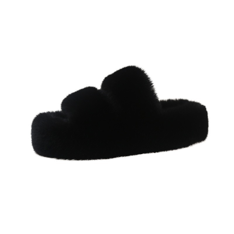 大尺碼36-42 厚底毛毛拖鞋 毛絨厚底拖鞋 毛毛拖 毛毛鞋 毛絨鞋 拖鞋 厚底拖 室內鞋 保暖拖 冬天拖鞋 9417-規格圖9