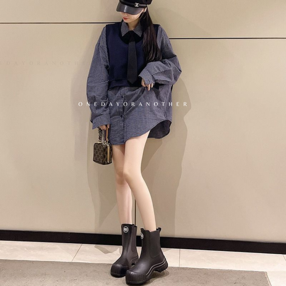 防水雨靴 防水靴 橡膠雨靴 素面 雨鞋 女鞋 鞋子 靴子 雨靴女 女生雨鞋 切爾西靴 防水鞋 防滑雨鞋 中筒靴 818-細節圖3