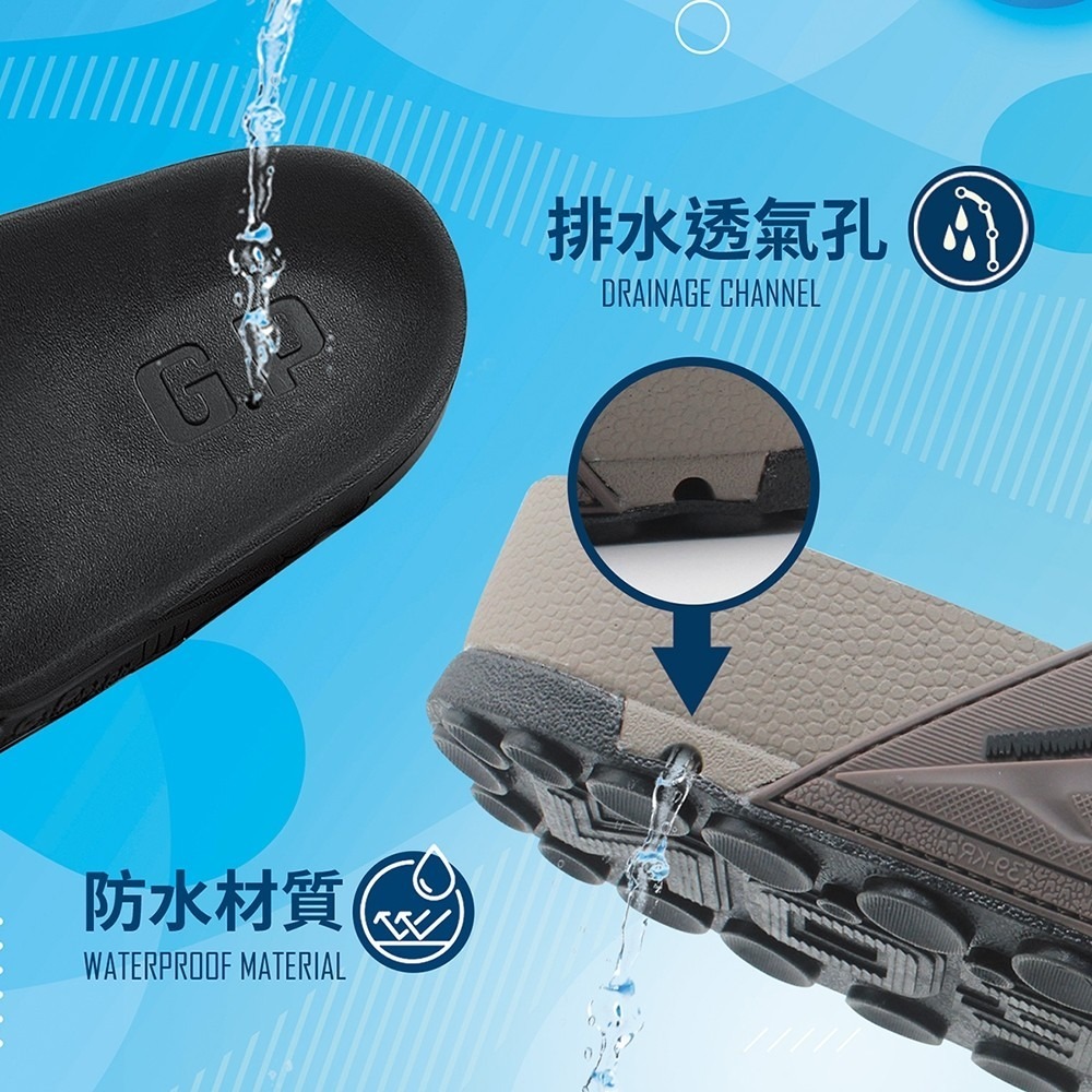 G.P章魚吸盤柏肯拖鞋 G5645M GP拖鞋 人體工學足弓 室內拖鞋 室外拖鞋 防滑 防水 透氣 柔軟 G5645M-細節圖4