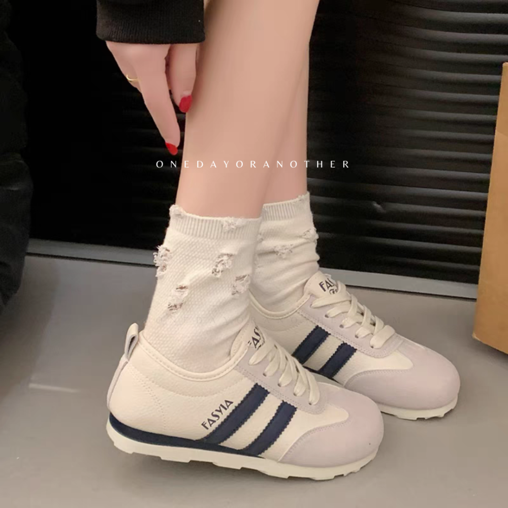 復古拼接綁帶休閒鞋 軟皮革透氣 皮革小白鞋 好走好穿 綁帶鞋 輕量鞋 平底鞋 學生鞋 休閒鞋 德訓鞋 白鞋 懶人鞋D71-細節圖3