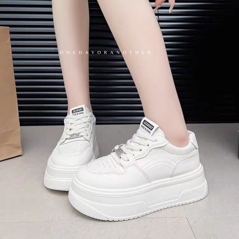厚底綁帶小白鞋 老爹鞋 小白鞋 休閒鞋 增高鞋 板鞋 包鞋 文青 綁帶休閒鞋 厚底鬆糕休閒鞋 運動鞋 女鞋 G5157-細節圖3