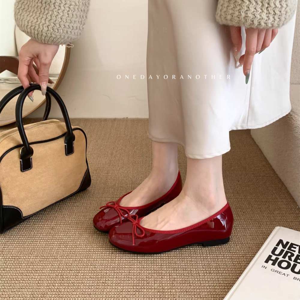 法式漆皮芭蕾舞鞋 蝴蝶結 瑪莉珍鞋 圓頭 平底鞋 娃娃鞋 豆豆鞋 平底包鞋 懶人鞋 便鞋 通勤鞋 奶奶鞋 G7119-細節圖6