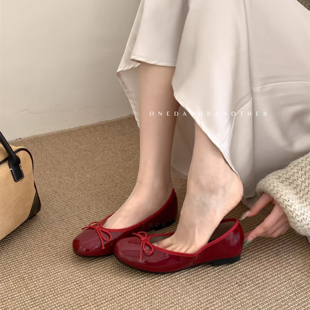 法式漆皮芭蕾舞鞋 蝴蝶結 瑪莉珍鞋 圓頭 平底鞋 娃娃鞋 豆豆鞋 平底包鞋 懶人鞋 便鞋 通勤鞋 奶奶鞋 G7119-細節圖7