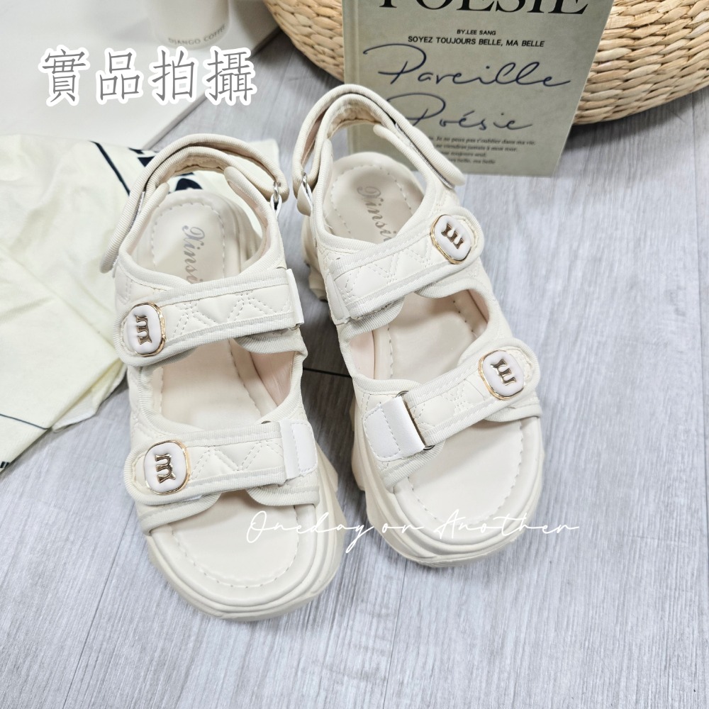 小香風菱格紋魔鬼氈厚底涼鞋 軟底厚底鞋 增高涼鞋 沙灘涼鞋 休閒涼鞋 小香涼鞋 一字涼鞋 厚底涼鞋 魔術貼涼鞋 2477-規格圖8