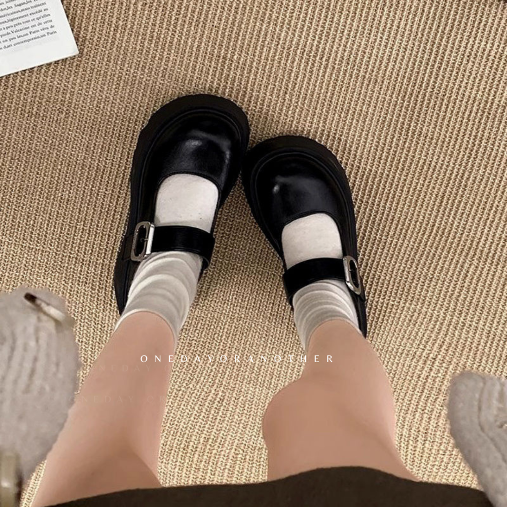 金屬釦瑪麗珍半拖鞋 厚底懶人鞋 懶人休閒鞋 穆勒鞋 半拖懶人鞋 包頭拖鞋 半包鞋 樂福鞋 柏肯拖鞋 涼拖鞋 9915-細節圖6